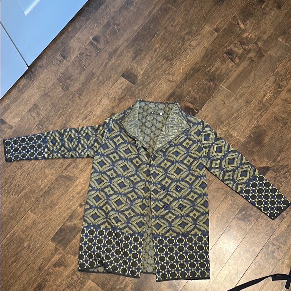 SOL Blue and Yellow Textured Jacket